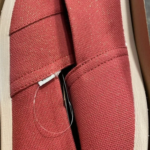 Toms Faded Rose Metallic Linen Alpargata Shoes NWT 8.5 - Picture 11 of 12